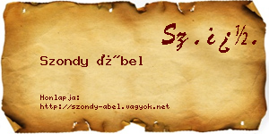 Szondy Ábel névjegykártya