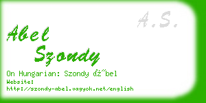 abel szondy business card